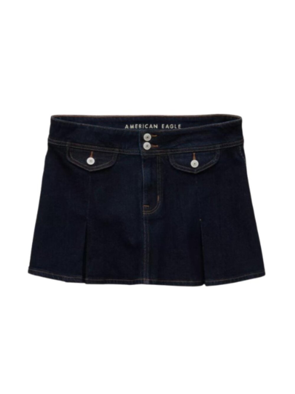 AE Stretch Low-Rise A-Line Pleated Mini Skirt